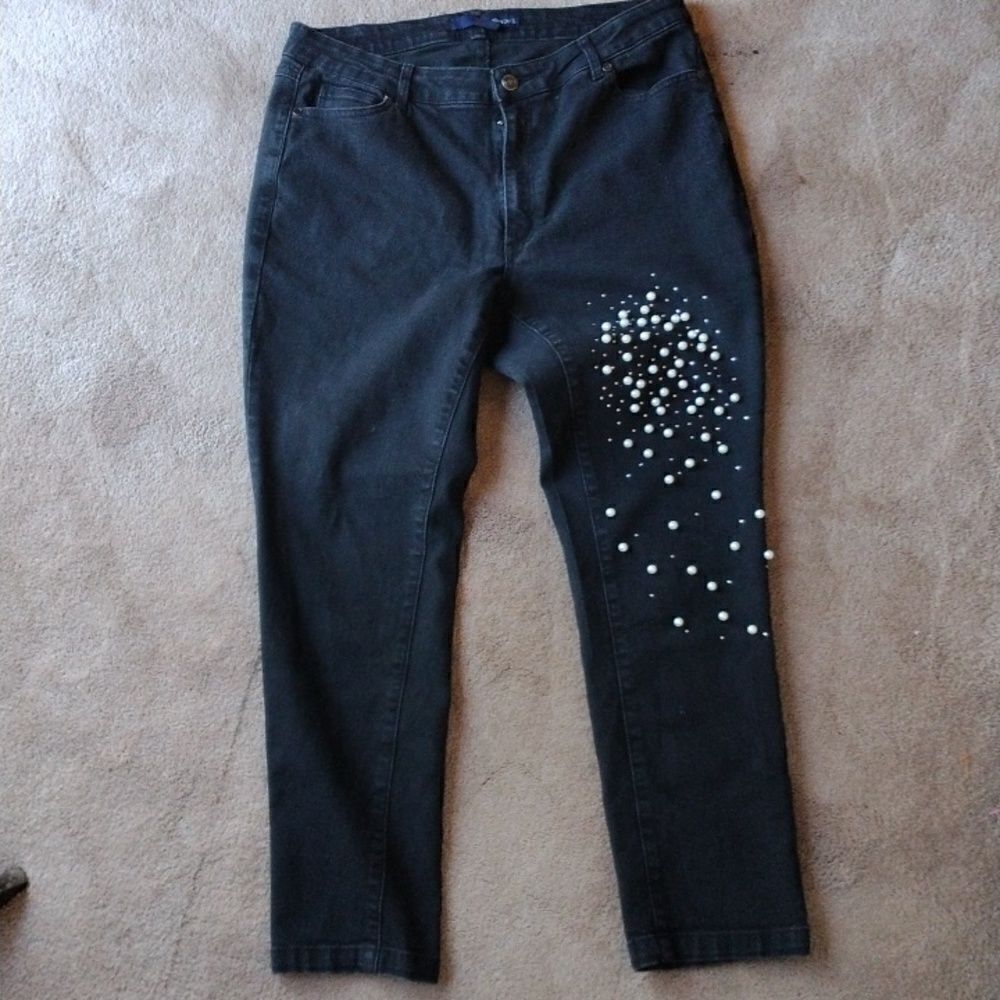 Denim 24/7 Embellished Black Jeans
